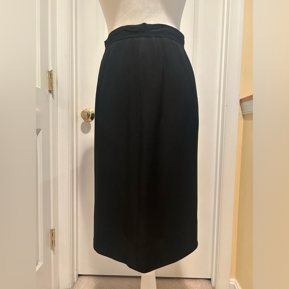 Vintage ‘60s Saint Laurent Rive Gauche Black Pencil Skirt Size 38